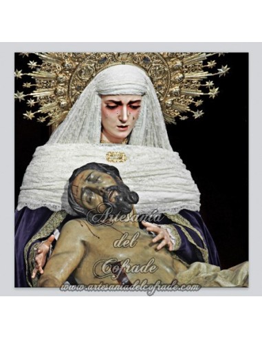 Azulejo cofrade de la Sagrada Mortaja de Sevilla en acabado brillo o rústico – regalo y decoración artesanal