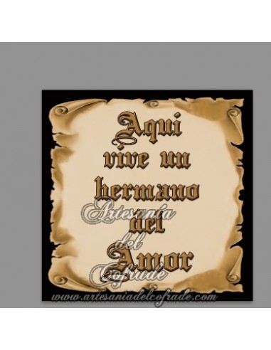 Se vende cerámica de Aquí vive un Hermano del Amor - Se vende en nuestra tienda de Semana Santa