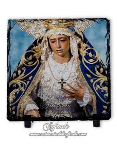En venta esta baldosa de pizarra cuadrada de la Virgen de la Amargura de Sevilla