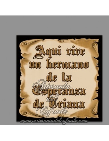 Se vende esta cerámica de Aquí vive un Hermano de la Esperanza de Triana - Tienda Cofrade de Sevilla