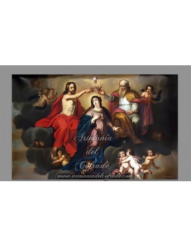 Se vende este azulejo rectangular de la Coronación de la Virgen María - Tienda de productos religiosos