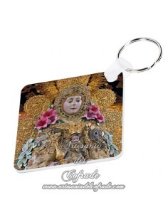 Llavero Cuadrado con la Virgen del Rocio (Patrona de Almonte) solo en venta en Tu tienda online para el rociero