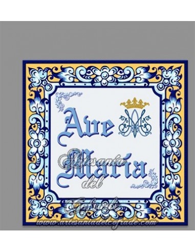 Azulejo cuadrado con el texto de Ave maría en venta en nuestra tienda online de Articulos Relgiosos