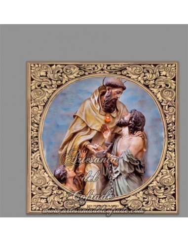 Azulejo cuadrado de San Pedro Nolasco (fundador de la Orden de la Bienaventurada Virgen María de la Merced)