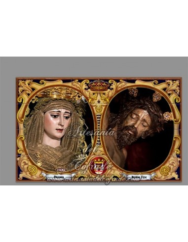 Azulejo rectangular de los titulares de la Hermadad del Buen Fin de Sevilla solo en venta en nuestra tienda online
