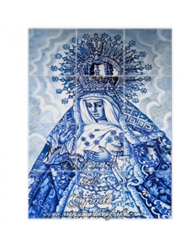 Se vende este mosaico cerámico de 12 azulejos de la Virgen de la Macarena de Sevilla