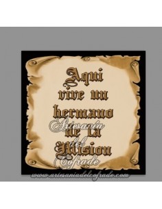 Azulejo cuadrado de Aquí vive un Hermano de la Misión en venta en tu tienda de Semana Santa online