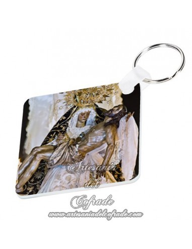 Llavero cuadrado de Nuestra Señora de las Angustias de Cordoba en tu tienda ARTESANIA DEL COFRADE