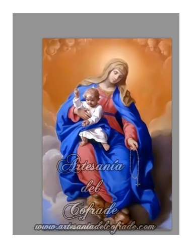 Se vende esta cerámica rectangular con la Virgen del Rosario con niño Jesús - Tienda Cofrade