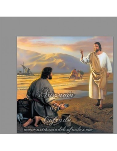 Se vende este azulejo cuadrado de Jesús pescador de hombres, solo en venta en nuestra tienda de articulos religiosos
