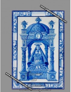 Azulejo rectangular de Nuestra Señora de la Caridad de Sanlúcar de Barrameda
