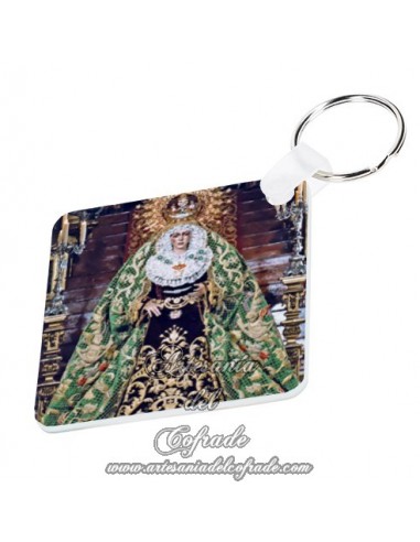 Llavero cuadrado de la Virgen de la Esperanza Macarena de Sevilla, solo en venta en nuestra tienda cofrade