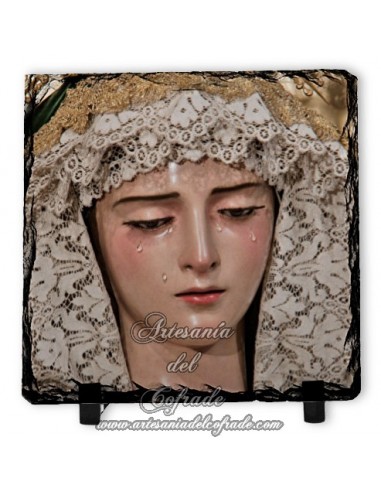 En venta esta baldosa de pizarra cuadrada de la Virgen de Gracia y Esperanza de Sevilla