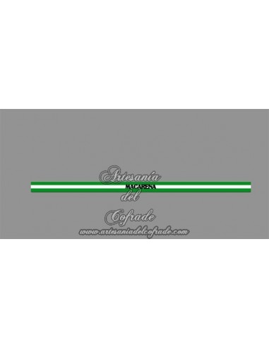 Pulsera de tela con el texto Macarena y bandera de Andalucia