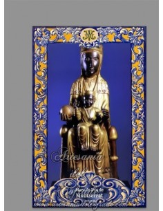 Azulejo rectangular de la Virgen de Montserrat de Cataluña (La Moreneta) en venta en nuestra tienda cofrade