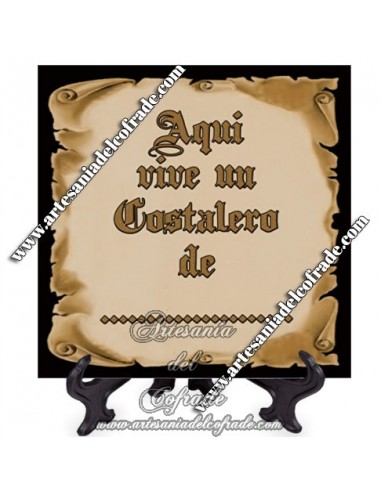 Azulejo para el costalero personalizado cuadrado "Aqui vive un costalero de..." .En venta solamente en nuestra tienda cofrade