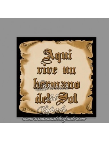 Azulejo cuadrado de Aquí vive un Hermano del Sol - Tienda de Regalos Cofrades