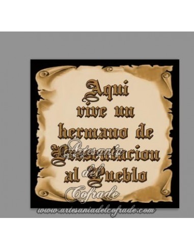 Azulejo cuadrado de Aquí vive un Hermano de Presentación al Pueblo - Tienda de Regalos Cofrades
