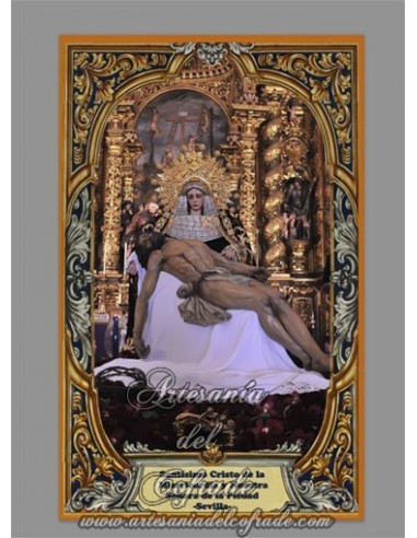 Azulejo rectangular con la Virgen de la Piedad (Cofradía del Baratillo de Sevilla)