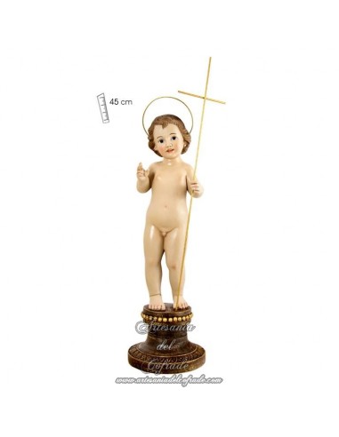 Niño Jesús de 45 ctm de altura con cruz en venta en nuestra tienda cofrade.