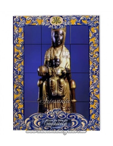 Retablo de 12 azulejos de la Virgen de Montserrat de Cataluña (La Moreneta) en venta en tu tienda web de confianza