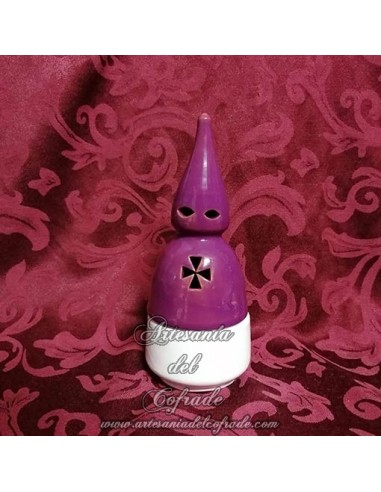 Incensario de barro con forma de Nazareno esmaltado, ideal para quemar incienso cofrade en casa.