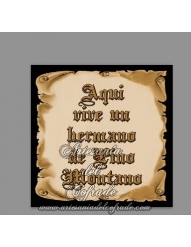Azulejo cuadrado de Aquí vive un Hermano de Pino Montano- Tienda de Regalos Cofrades