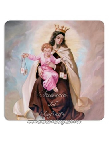 Imán cuadrado de plastico de la Virgen del Carmen en venta en nuestra tienda cofrade