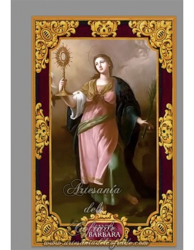 En venta este azulejo de Santa Bárbara Patrona de la Artillería con greca- Tienda del Cofrade