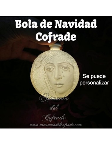 En venta bola Navidad en Litofania 3d de la Virgen de la Macarena de Sevilla solo en nuestra tienda cofrade