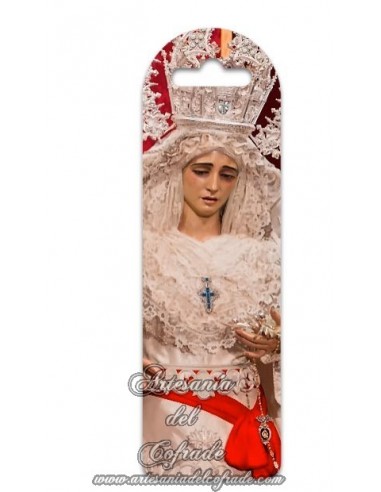 Marca página de plástico con María Santísima de la Paz Coronada de Sevilla, solo en tu tienda cofrade de confianza.