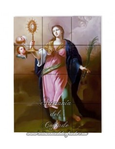 Retablo de 12 azulejos de Santa Bárbara en venta en tu tienda religiosa web de confianza