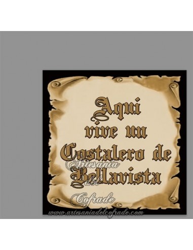 Se vende esta cerámica cuadrada de Aquí vive un Costalero de Bellavista, solo en nuestra tienda cofrade
