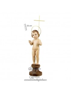 Niño Jesús de 33 ctm de altura con cruz en venta en nuestra tienda cofrade.