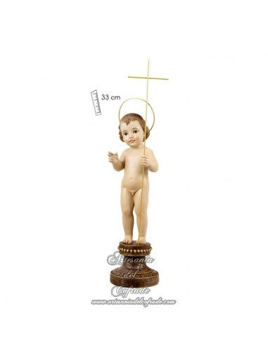 Niño Jesús de 33 ctm de altura con cruz en venta en nuestra tienda cofrade.