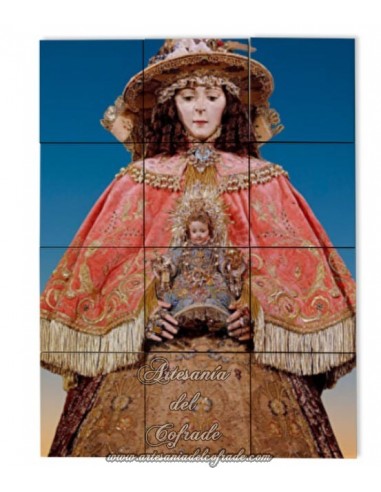 mosaico de 12 azulejos con la Virgen del Rocio vestida de Pastora solo en venta en Artesania del Cofrade