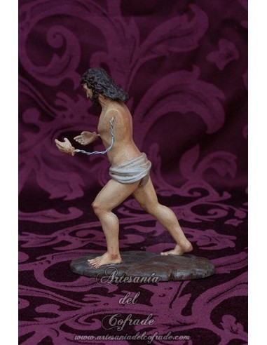 Precioso cristo en miniatura de 13 ctm policromado con oleos