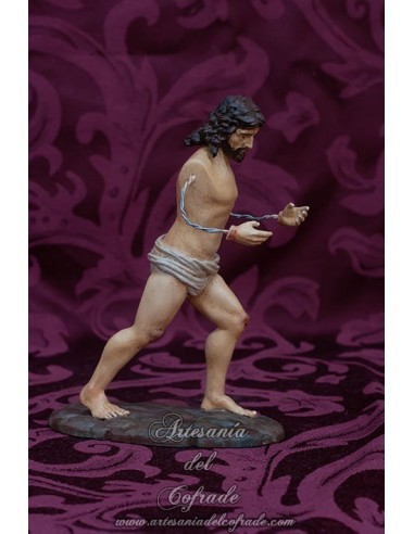 Precioso cristo en miniatura de 13 ctm policromado con oleos