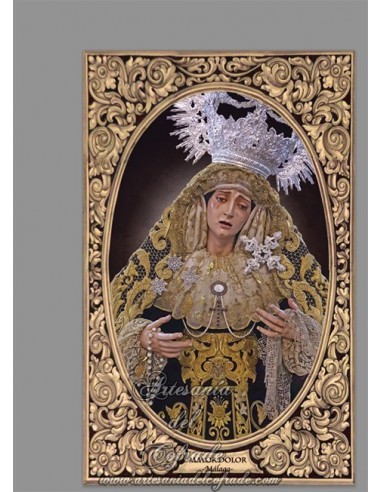 Azulejo rectangular con la Virgen del Mayor Dolor (Málaga), solo en venta en nuestra tienda Cofrade