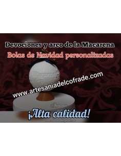 En venta bola Navidad en Litofania 3d de la Virgen de la Esperanza de Sevilla solo en nuestra tienda cofrade