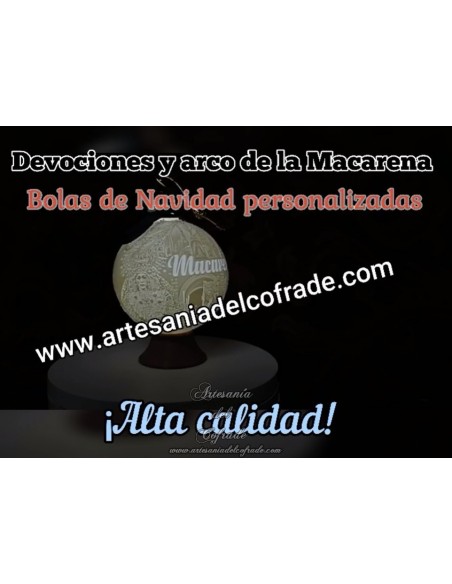 En venta bola Navidad en Litofania 3d de la Virgen de la Esperanza de Sevilla solo en nuestra tienda cofrade