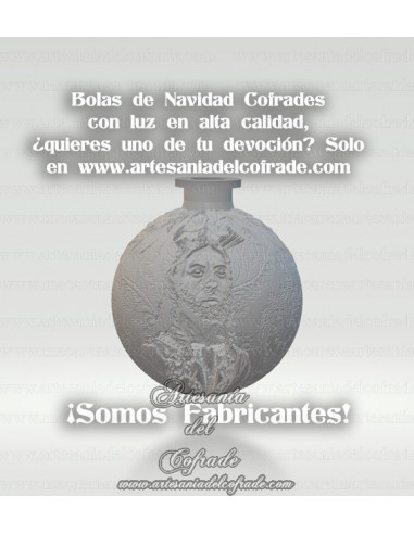 En venta bola Navidad en Litofania 3d con el cristo de la Bofetá de Sevilla solo en nuestra tienda cofrade