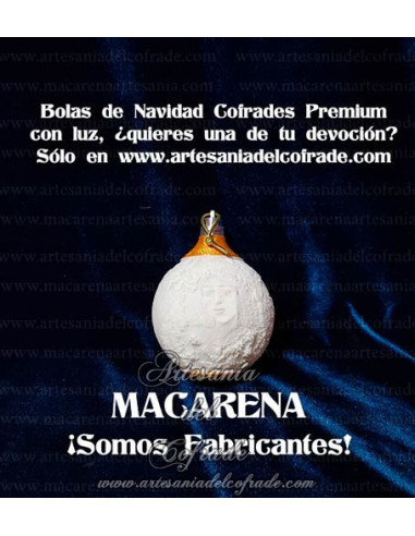 En venta bola Navidad Premium de la Virgen de la Macarena de Sevilla, solo en nuestra tienda cofrade