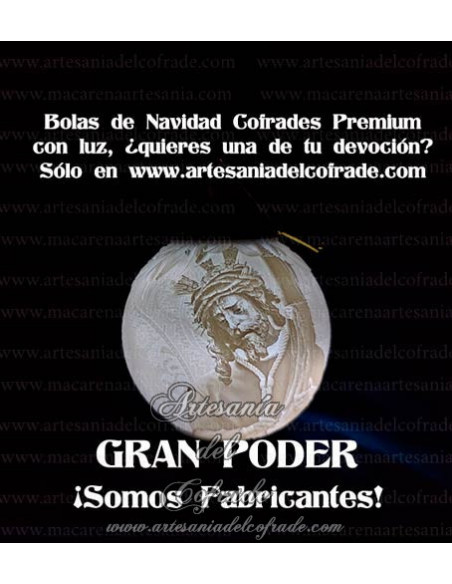 En venta bola Navidad Premium de Jesús del Gran Poder de Sevilla, solo en nuestra tienda cofrade