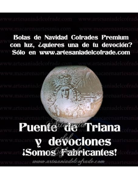 En venta bola Navidad Premium Puente de Triana y sus devociones, solo en nuestra tienda cofrade