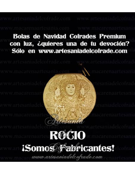 En venta bola Navidad Premium de la Virgen del Rocío de Almonte, solo en nuestra tienda cofrade