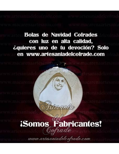 En venta esta bola de Navidad en Litofania 3d de Santa Angela de la Cruz solo en nuestra tienda cofrade