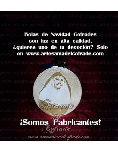 En venta esta bola de Navidad en Litofania 3d de Santa Angela de la Cruz solo en nuestra tienda cofrade