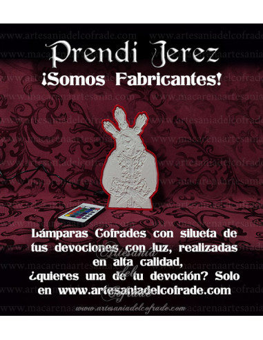 En venta esta Lampara con silueta del cristo del Prendimiento de Jerez. Solo en venta en nuestra tienda cofrade.