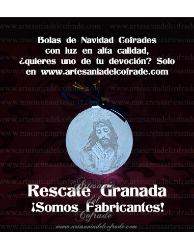 En venta bola Navidad en Litofania 3d de Jesús del Rescate de Granada solo en nuestra tienda cofrade